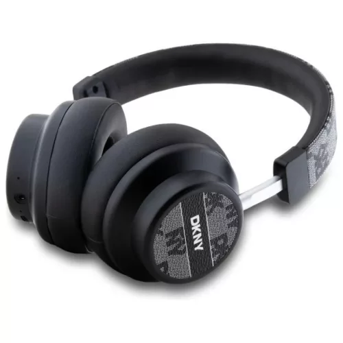  DKNY Fekete PU Bőr Kockás Mintázatú Vezeték nélküli Fejhallgat-3666339271336 3 kép