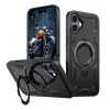 Hibrid Páncél Divatos Tok MagSafe-val iPhone 16-hoz - Fekete