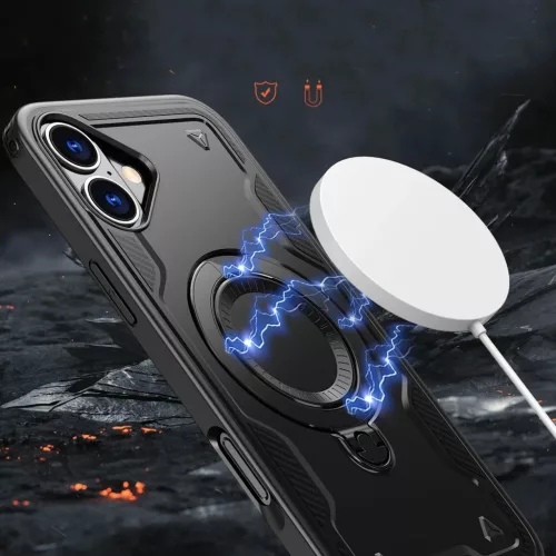 Hibrid Páncél Divatos Tok MagSafe-val iPhone 16-hoz - Fekete-5907769365379 4 kép