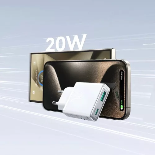 Joyroom JR-TCF14 20W USB-A USB-C szuper vékony fali töltő - Fehér-6956116724825 8 kép