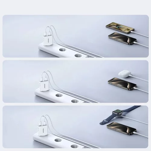 Joyroom JR-TCF14 20W USB-A USB-C szuper vékony fali töltő - Fehér-6956116724825 10 kép