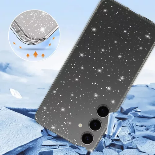Crystal Glitter Samsung Galaxy S25 ezüst tok-5900217454595 3 kép