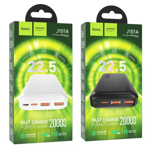 HOCO powerbank 20000 mAh PD QC 3A 22,5W J101A fekete-6931474782496 6 kép