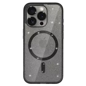 Glitter Magsafe tok Samsung Galaxy S25 fekete átlátszó-5900217454847 2 kép