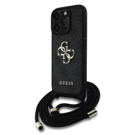  iPhone 16 Pro Max Fekete Guess PU 4G Fém Logó Crossbody Pántos tok-3666339434298 1 kép