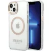 Guess Metal Outline MagSafe iPhone 15 Plus / 14 Plus tok - arany-3666339196905 1 kép