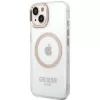 Guess Metal Outline MagSafe iPhone 15 Plus / 14 Plus tok - arany-3666339196905 2 kép