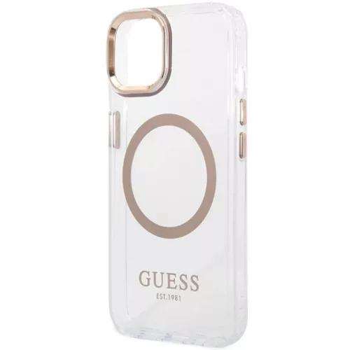 Guess Metal Outline MagSafe iPhone 15 Plus / 14 Plus tok - arany-3666339196905 6 kép