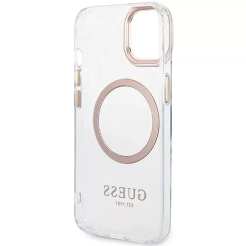 Guess Metal Outline MagSafe iPhone 15 Plus / 14 Plus tok - arany-3666339196905 7 kép