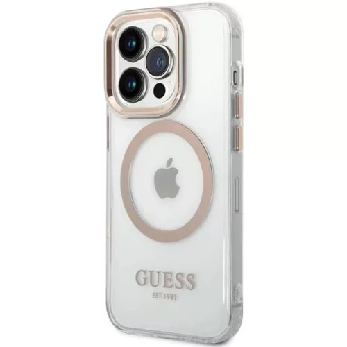 Guess Metal Outline Magsafe iPhone 15 Pro Max tok - arany-3666339196929 2 kép