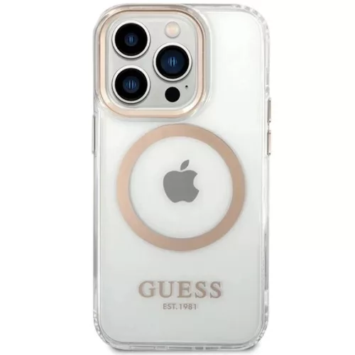 Guess Metal Outline Magsafe iPhone 15 Pro Max tok - arany-3666339196929 3 kép