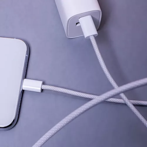 Maxlife MXUC-06 kábel USB-C - Lightning 1,0 m 20W szürke nylon-5900495054425 6 kép