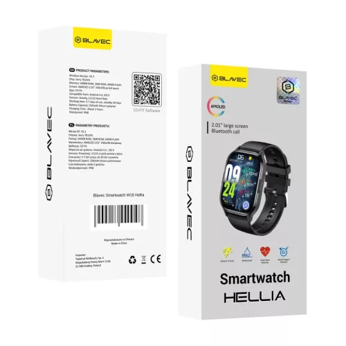 Blavec Okosóra W18 Hellia AMOLED (SWW18-B) fekete-5900217440048 10 kép