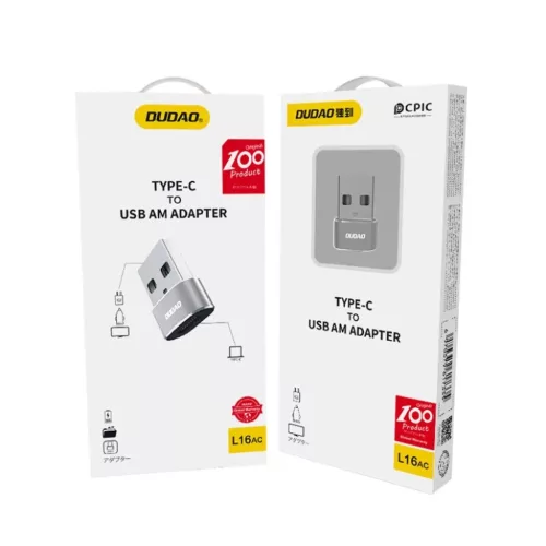 Dudao adapter USB Type-C-ről USB-re fekete (L16AC fekete)-6973687241230 5 kép