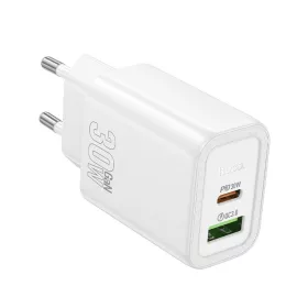 HOCO fali töltő USB A + Type C PD QC3.0 3A 30W N63 fehér-6942007648806 1 kép
