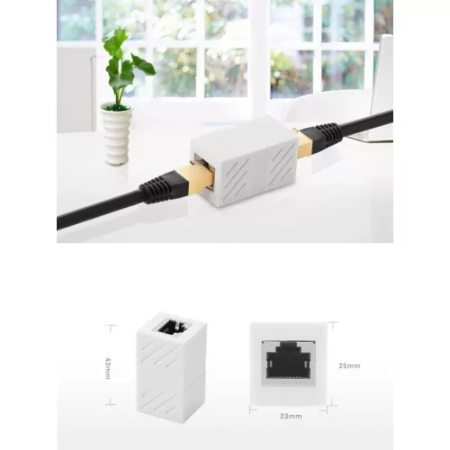 Ugreen hálózati kábel hosszabbító adapter RJ45 fehér (20311)-6957303823116 3 kép