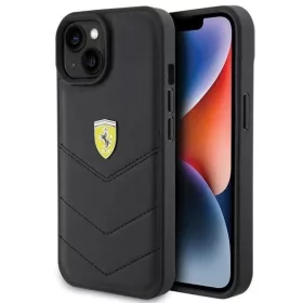 Ferrari Steppelt Fém Logó tok iPhone 15-höz - fekete-3666339171032 1 kép