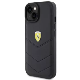 Ferrari Steppelt Fém Logó tok iPhone 15-höz - fekete-3666339171032 2 kép