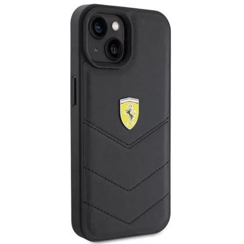 Ferrari Steppelt Fém Logó tok iPhone 15-höz - fekete-3666339171032 4 kép