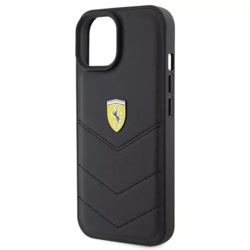 Ferrari Steppelt Fém Logó tok iPhone 15-höz - fekete-3666339171032 6 kép