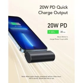 Powerbank Veger W0556P 5000mAh 20W 3A PD QC3.0 Lightning - fekete-6970453555058 2 kép