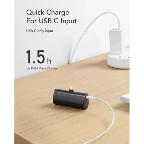 Powerbank Veger W0556P 5000mAh 20W 3A PD QC3.0 Lightning - fekete-6970453555058 3 kép