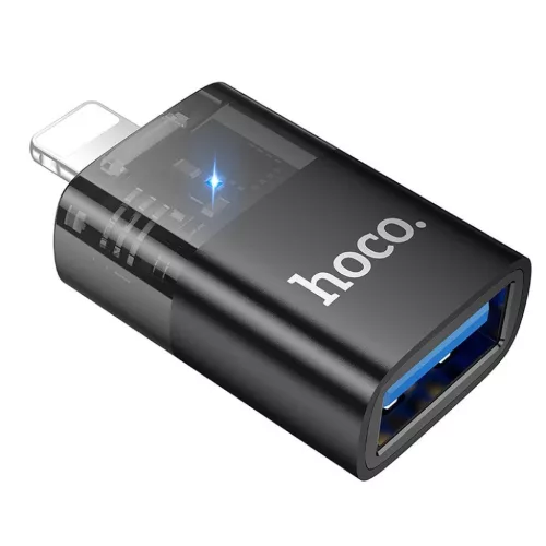 HOCO adapter OTG Lightning (férfi) - USB A (női) UA36 fekete átlát-6942007647151 2 kép