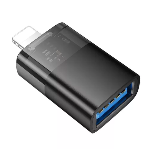 HOCO adapter OTG Lightning (férfi) - USB A (női) UA36 fekete átlát-6942007647151 3 kép