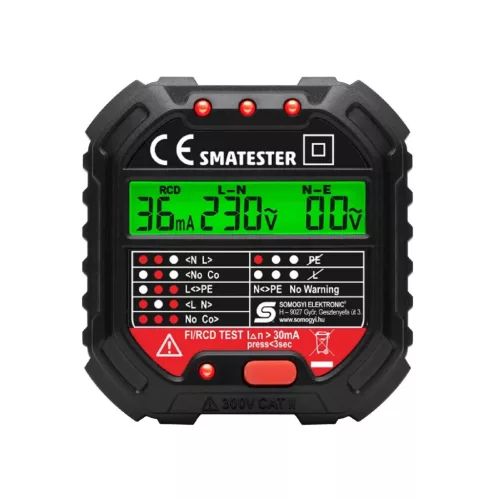 Home SMATESTER konnektor teszter, LED visszajelzők, Voltmérő, L-N, -5999084964221 2 kép