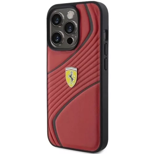 Ferrari Twist Fém Logós tok iPhone 15 Pro - piros-3666339170974 2 kép