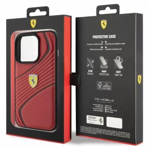 Ferrari Twist Fém Logós tok iPhone 15 Pro - piros-3666339170974 8 kép