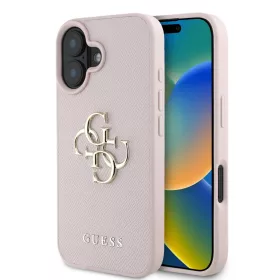  iPhone 16 Pink Guess PU Grained 4G Metal Logo tok-3666339424824 1 kép
