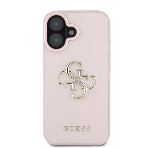  iPhone 16 Pink Guess PU Grained 4G Metal Logo tok-3666339424824 3 kép