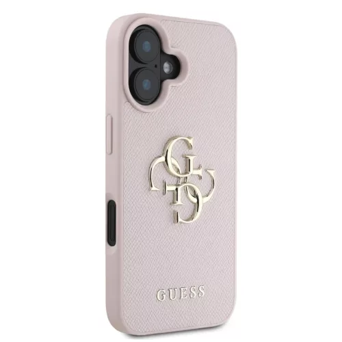  iPhone 16 Pink Guess PU Grained 4G Metal Logo tok-3666339424824 4 kép