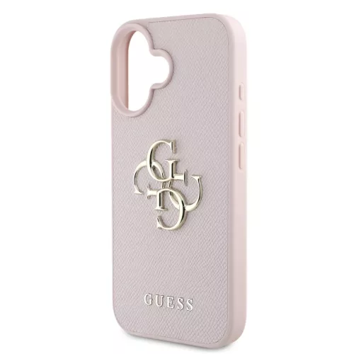  iPhone 16 Pink Guess PU Grained 4G Metal Logo tok-3666339424824 5 kép