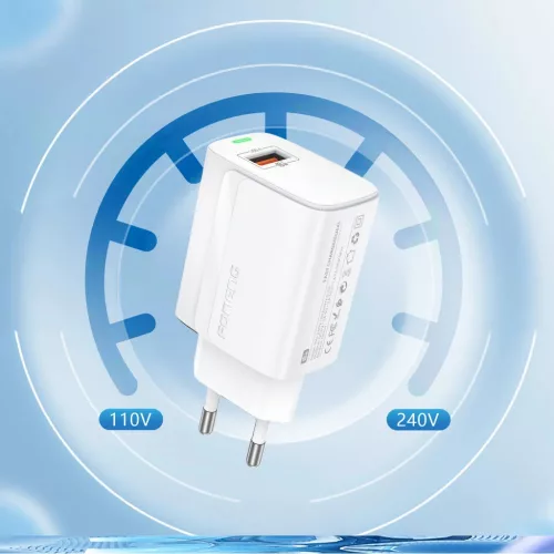Foneng fali töltő EU64 - USB - 18W USB - Micro USB kábellel fehér-6970462514718 3 kép