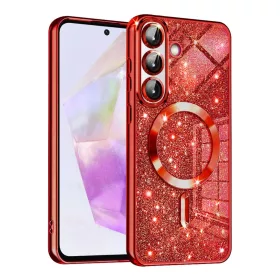    Samsung Galaxy A36 5G / A56 5G Piros Techsuit Luxus csillogó MagSafe tok