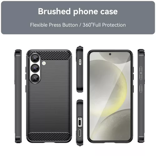  Samsung Galaxy S25 Fekete Techsuit Karbon szilikon tok-5949419255371 6 kép