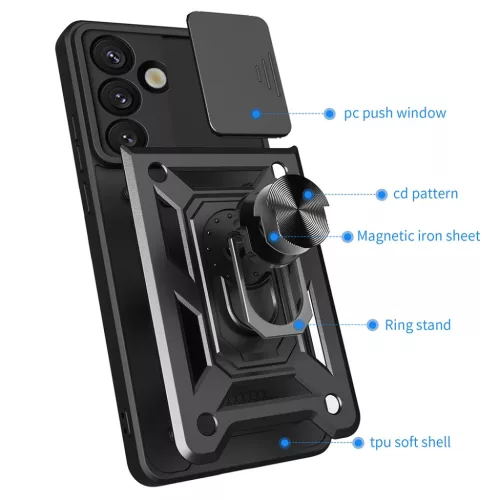  Samsung Galaxy S25 Fekete Techsuit CamShield Sorozat tok-5949419255197 2 kép