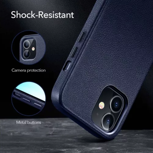  iPhone 12 Pro MAX kék ESR Metro bőr tok-4894240122457 7 kép