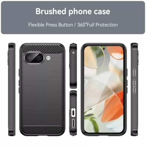  Google Pixel 9a Fekete Techsuit Szénszálas szilikon tok-5949419261716 2 kép