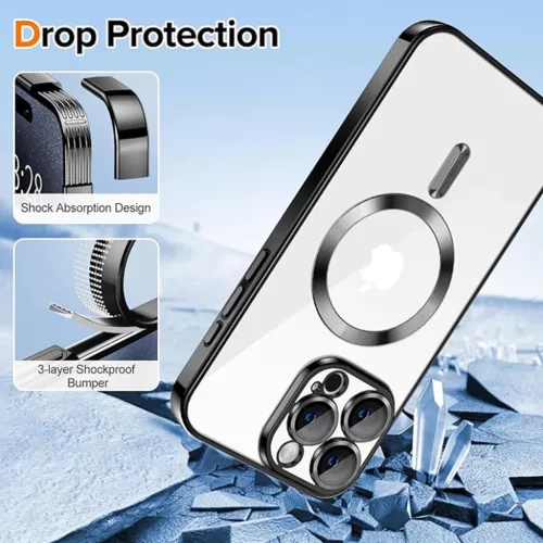  Techsuit - Luxus Kristály MagSafe - iPhone 16 Pro Max - Arany tok-5949419221956 3 kép