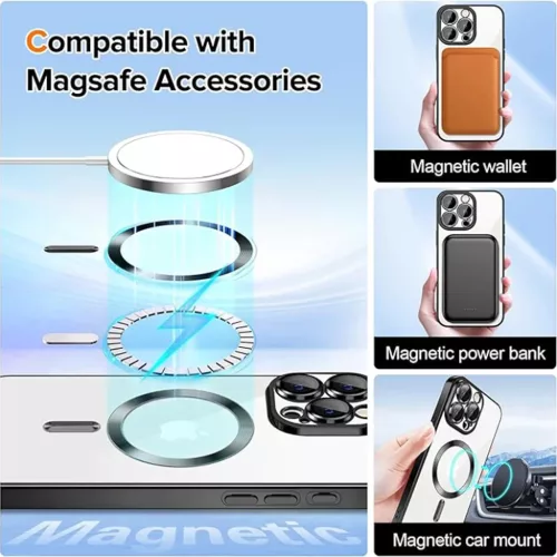 Techsuit - Luxus Kristály MagSafe - iPhone 16 Pro Max - Arany tok-5949419221956 4 kép