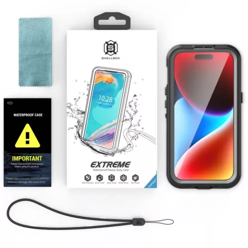 ShellBox - Vízálló IP68 MagSafe tok - iPhone 15 - Fekete-5949419119802 4 kép