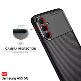 Techsuit - CarbonFiber - Samsung Galaxy A55 5G - Fekete tok-5949419161412 2 kép