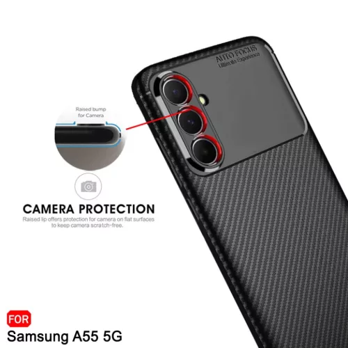  Techsuit - CarbonFiber - Samsung Galaxy A55 5G - Fekete tok-5949419161412 2 kép