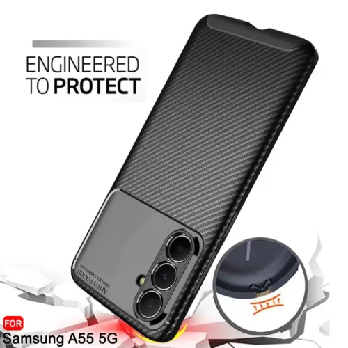  Techsuit - CarbonFiber - Samsung Galaxy A55 5G - Fekete tok-5949419161412 3 kép