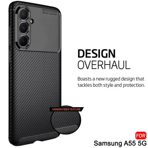  Techsuit - CarbonFiber - Samsung Galaxy A55 5G - Fekete tok-5949419161412 4 kép