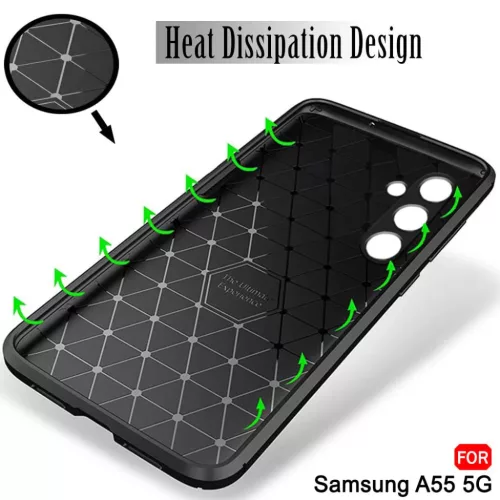  Techsuit - CarbonFiber - Samsung Galaxy A55 5G - Fekete tok-5949419161412 5 kép