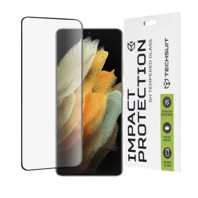    Techsuit - 111D Teljes Fedés / Teljes Ragasztású Üveg / 3D Ívelt Képernyő - Samsung Galaxy S21 Ultra 5G - Fekete